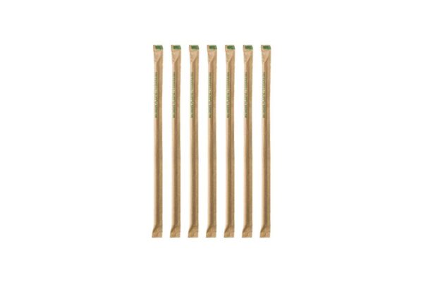 Paper Straws Straight Kraft Ø 0.8 cm, 21 cm, Jumbo, Wrapped 1/1 | TESSERA Bio Products®