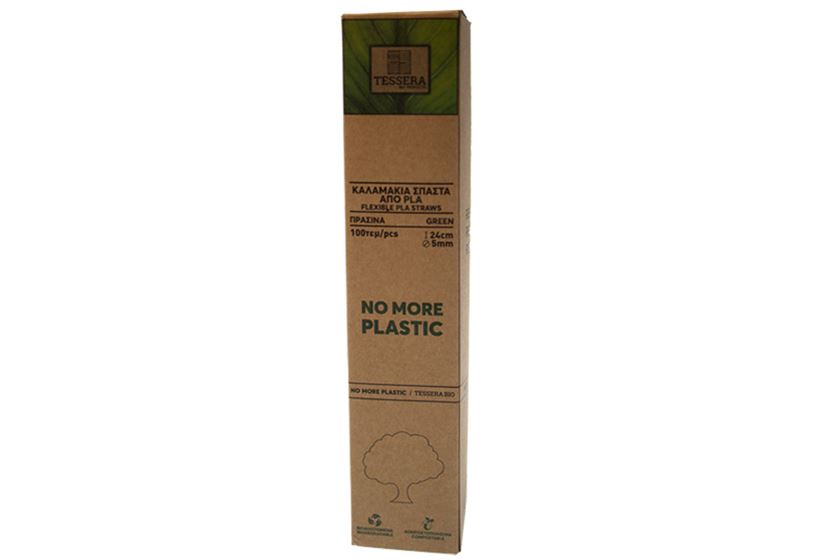 Bio Trinkhalme Strohhalme PLA flexibel mit Knick grün 240 x 5 mm kompostierbar 