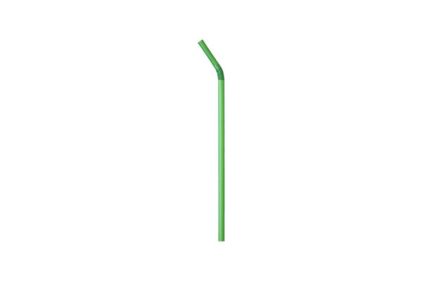 PLA Straws Flexible Green Jumbo Ø 0.7 cm - 24 cm, Wrapped 1/1 | TESSERA Bio Products®