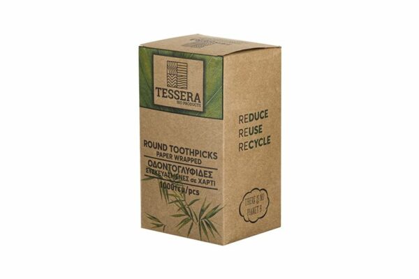 Ξύλινες Oδοντογλυφίδες, Συσκευασμένες 1/1 Σε Χάρτινο Πακέτο | TESSERA Bio Products®