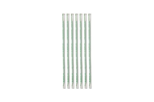 PLA Trinkhalme gerade grün Ø 0,42 cm - 18,5 cm, verpackt 1/1 | TESSERA Bio Products®