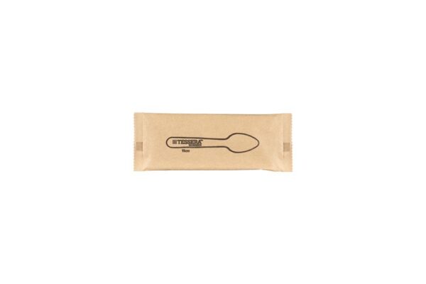 Ovaler Holzlöffel für Desserts 11 cm, verpackt 1/1 | TESSERA Bio Products®
