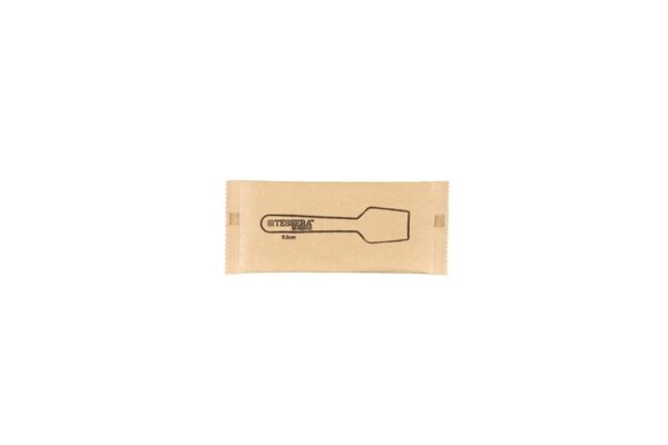Wooden Spatula Spoon 9.5 cm, Wrapped 1/1 | TESSERA Bio Products®