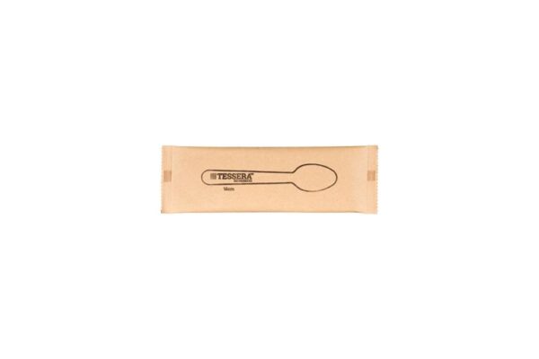 Oval wooden spoon 14 cm, Wrapped 1/1 | TESSERA Bio Products®