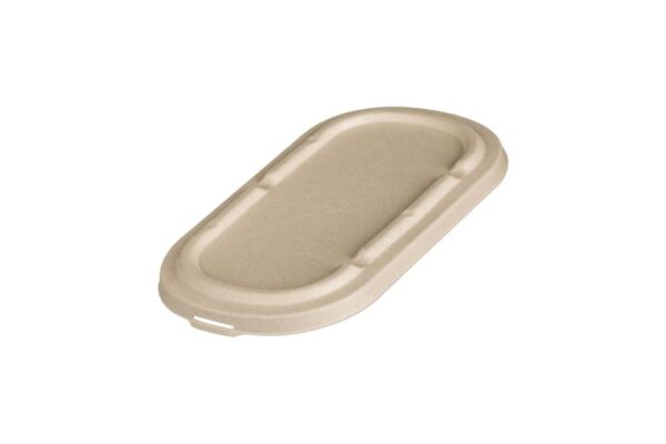 Sugarcane Lid Beige Colour for M/W Sugarcane Food Containers 500- 700ml. | TESSERA Bio Products®