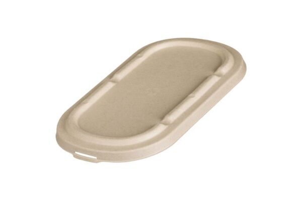 Sugarcane Lid Beige Color for M/W Sugarcane Food Container 850-1000ml. | TESSERA Bio Products®