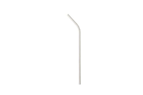 Paper Drinking Straws Flexible White Ø 0.6 cm, 21 cm | TESSERA Bio Products®