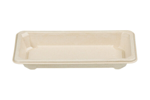 Sugarcane Sushi Tray N.4, with clear PET lid, 164 x 89 x 21 cm | TESSERA Bio Products®