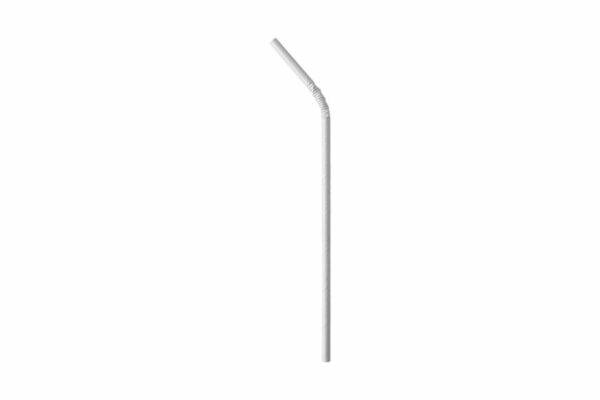 Flexible White Paper Straws Ø 0.6 x 21 cm FSC, Wrapped 1/1 | TESSERA Bio Products®