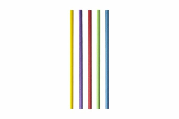 Paper Straws FSC® Straight Colorful Wrapped 1/1 Ø 0.8 x 21 cm. | TESSERA Bio Products®