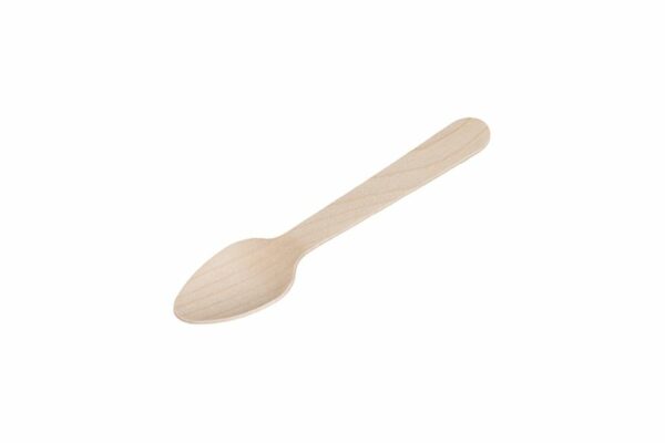 Oval Wooden Dessert Spoon 11 cm FSC | TESSERA Bio Products®