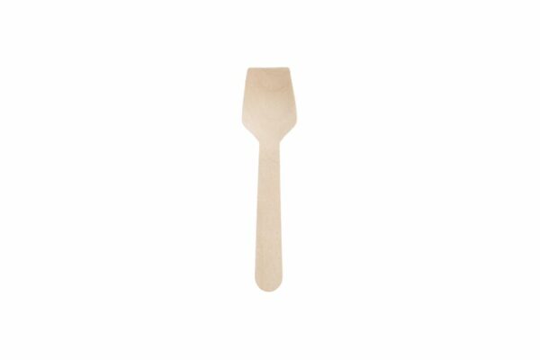 Square Wooden Dessert Spoons FSC® Wrapped 1/1 9.5 cm. | TESSERA Bio Products®
