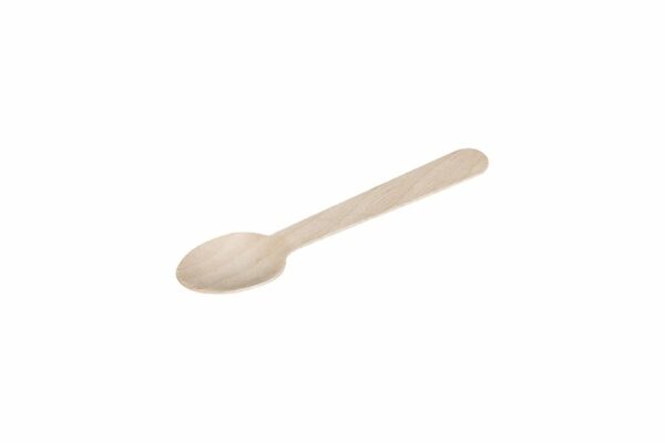 Oval Wooden Dessert Spoon FSC® 14 cm. | TESSERA Bio Products®