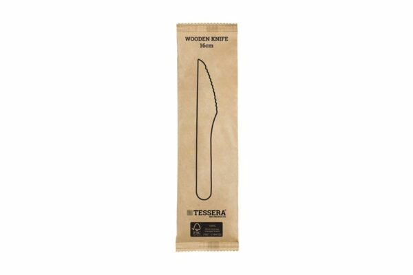 Wooden Knives 16 cm FSC® Wrapped 1/1 | TESSERA Bio Products®
