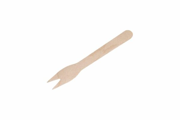 Wooden Mini Fork FSC® 8.5 cm. Wrapped 1/1 | TESSERA Bio Products®