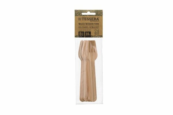 Wooden Fork 16 cm FSC, Euro Hole Hang Pack | TESSERA Bio Products®