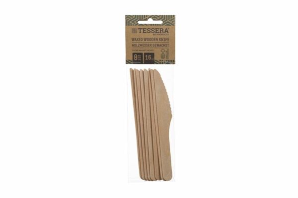 Wooden Κnives 16 cm FSC® (8 pieces). | TESSERA Bio Products®