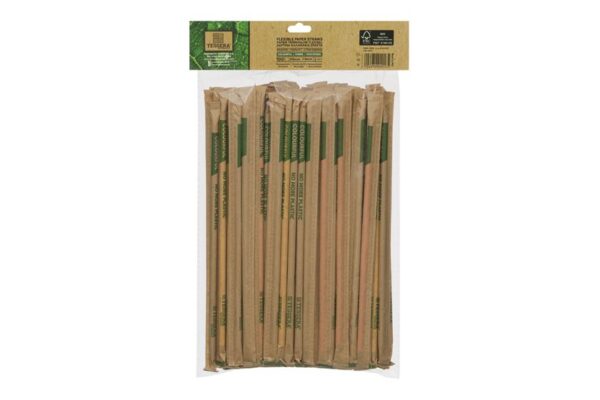 Flexible Paper Straws in 5 Colors Ø 0.6 cm x 21 cm FSC, Wrapped 1/1 | TESSERA Bio Products®
