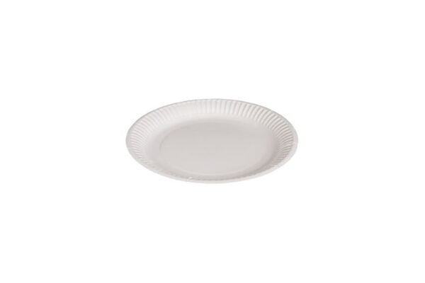 Round White Paper Plate Ø 18 cm. (10 pieces) | TESSERA Bio Products®