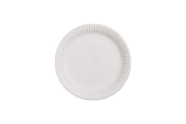 Round White Paper Plate Ø 23 cm. (10 pieces) | TESSERA Bio Products®