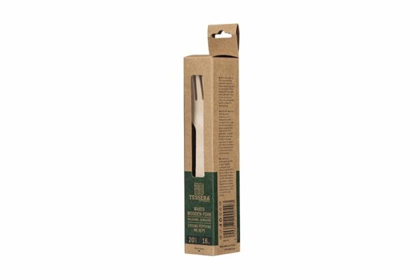 Wooden Forks 16cm Kraft FSC® Packaging (20 pieces) | TESSERA Bio Products®