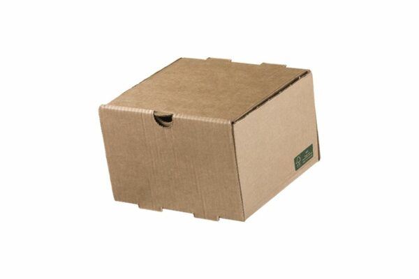 Kraft Paper Food Box FSC® for Single Burger Plastic Free 13x13x8,6 cm. | TESSERA Bio Products®