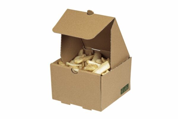 Kraft Paper Food Box FSC® for Single Burger Plastic Free | TESSERA Bio Products®