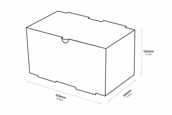 Rectangular Kraft Double Burger Food Box 22,5x13,5x12 cm | TESSERA Bio Products®