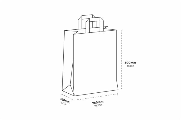 Kraft Paper Bag with Reinforced Inner Handles 26x17x29 cm. | TESSERA Bio Products®