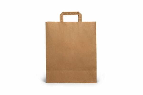 Χάρτινη Τσάντα Μεταφοράς Kraft Ενισχυμένο Έσω Χεράκι 26x17x29cm. | TESSERA Bio Products®