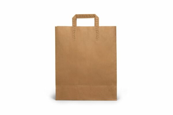Kraft Paper Take Away Bag with Reinforced Outer Handles, 26 x 17 x 29 cm | TESSERA Bio Products®
