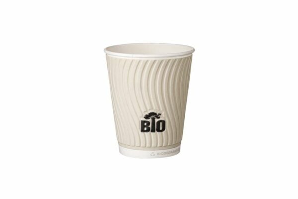 Double Wall Waterbased Paper Cups Grey Bio Tree 8oz. | TESSERA Bio Products®