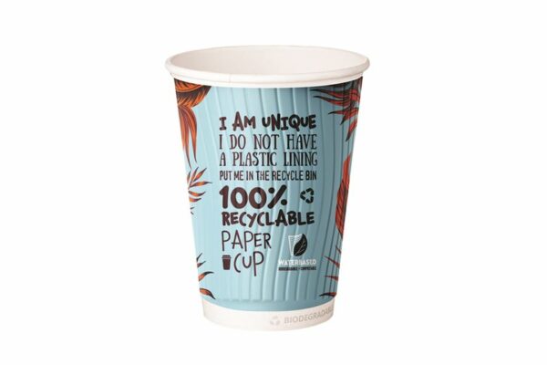Double Wall Waterbased Paper Cups Nature Design 16oz. | TESSERA Bio Products®