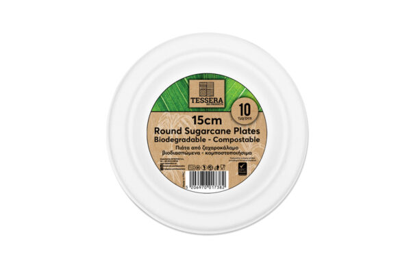 Sugarcane Plate Ø 15 cm, Round | TESSERA Bio Products®