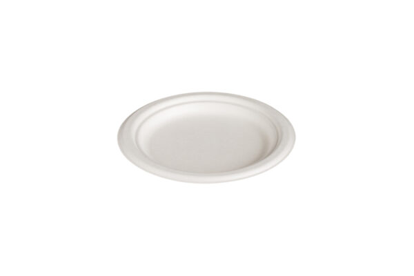 Round White Sugarcane Plate Ø 15 cm. (10 pieces) | TESSERA Bio Products®