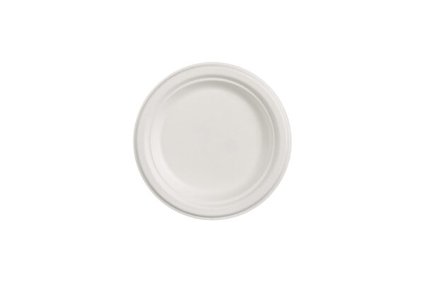 Round White Sugarcane Plate Ø 15 cm. (10 pieces) | TESSERA Bio Products®