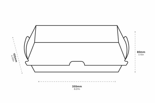 Kraft Paper Food Box DURA Series FSC® 20,5 x 10 x 5 x 8 cm, 3 x 100 pcs. | TESSERA Bio Products®