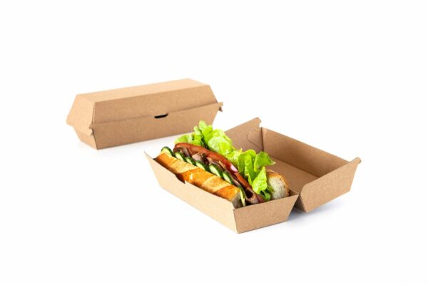 Σκεύος Φαγητού Χαρτί Κraft FSC® Hot Dog 21 x 7 x 7,5 cm. | TESSERA Bio Products®