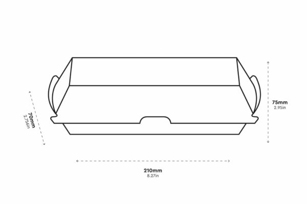 Kraftpapier Hot Dog Box DURA Serie FSC® 21 x 7 x 7,5 cm, 3 x 100 pcs. | TESSERA Bio Products®