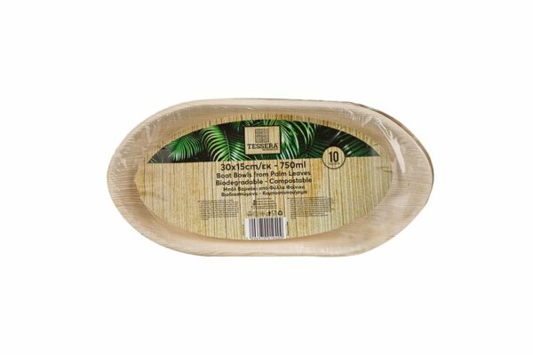 Palm Leaf Round Platters 750 ml. | TESSERA Bio Products®