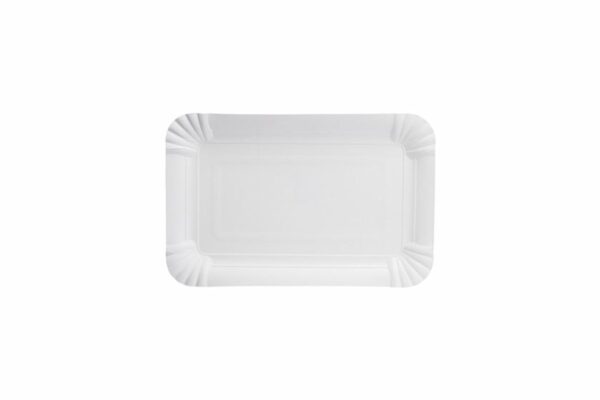 Rectangular Paper Plate White, 11 x 17 cm | TESSERA Bio Products®