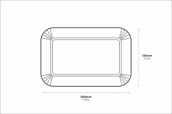 Rechteckige Pappteller weiß, 13 x 20 cm | TESSERA Bio Products®