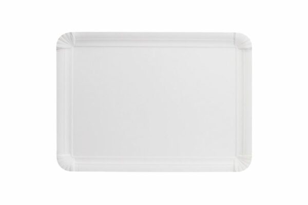 White Rectangular Paper Plate 17 x 24 cm. | TESSERA Bio Products®