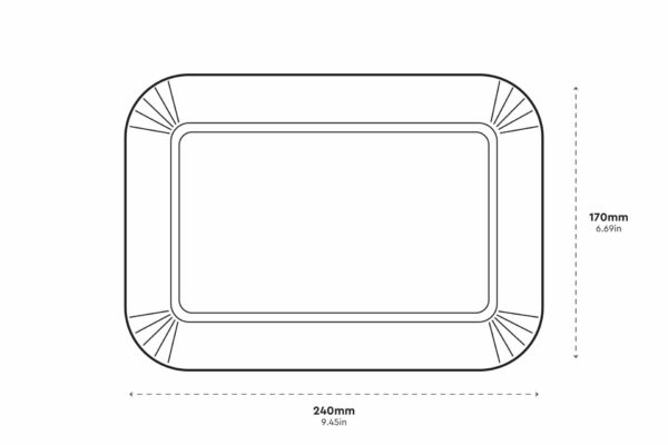 Rectangular Paper Plate White, 17 x 24 cm | TESSERA Bio Products®