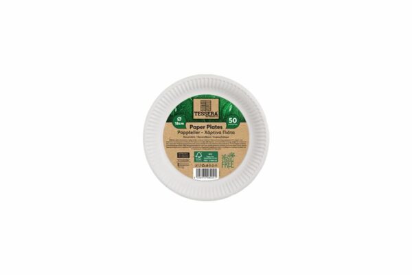 Χάρτινο Πιάτο FSC® Λευκό Ø18cm | TESSERA Bio Products®