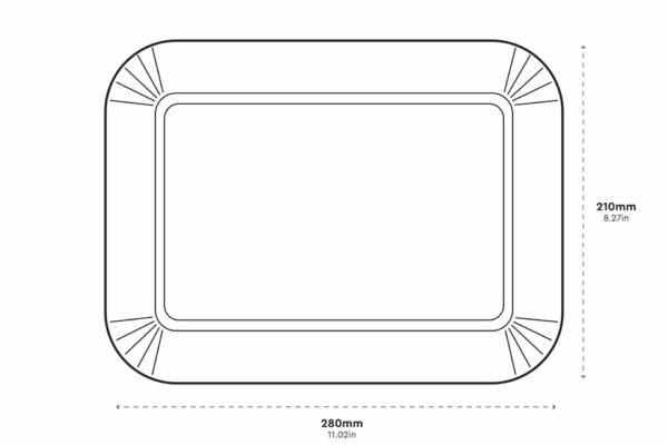 Rectangular Paper Plate White, 21 x 28 cm | TESSERA Bio Products®