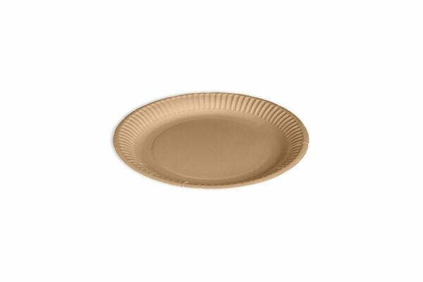 Bio Paper Plates Brown Round 23cm Disposable Plates-Snack Plates-Party Plates 100-1000 