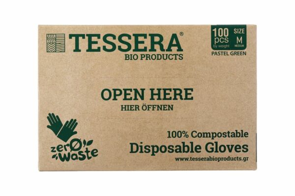 Κομποστοποιήσιμα Γάντια Διάφανα χωρίς Πούδρα - Medium | TESSERA Bio Products®