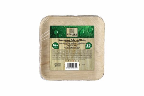 Palm Leaf Square Plate 20cm. | TESSERA Bio Products®