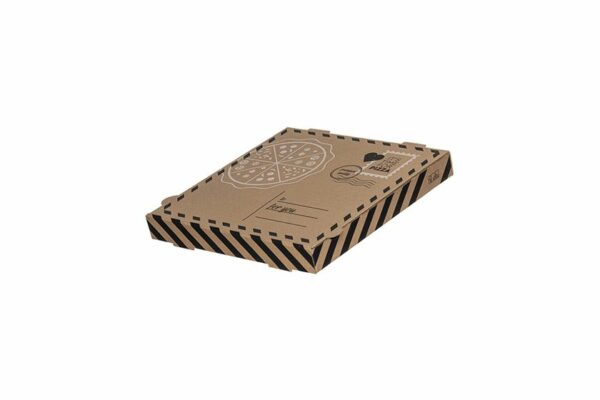 Kraft Paper Pizza Boxes Letter Design FSC® 22x22x4cm. | TESSERA Bio Products®